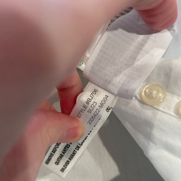 J.Crew Men's Sz L White Secret Wash Shirt Cotton Poplin Classic Fit BJ706 - Picture 12 of 12